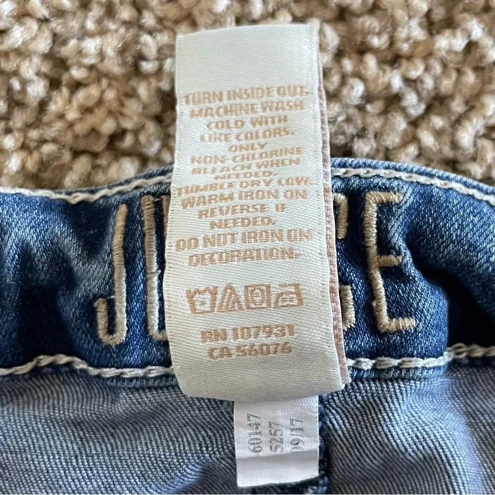 Justice Mid Rise Super Skinny Jeans Girls 10 Slim Blue Medium Wash Denim Stretch
